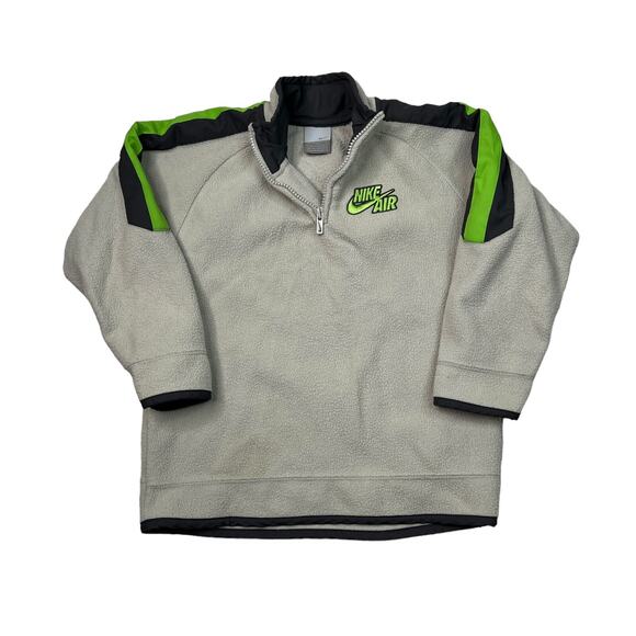 Nike Air VTG 00s 1/4 Zip Fleece Pullover Jacket Gray Green Youth 7 - Picture 1 of 6